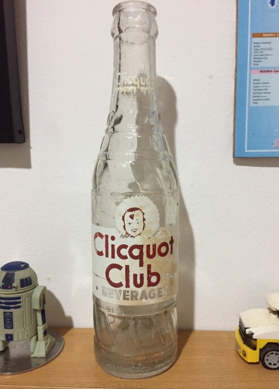 Details about   Vintage Clicquot Club Light Blue Glass Soda Bottle 