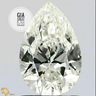 Eye for Treasure GIA certified 1-carat pear diamond