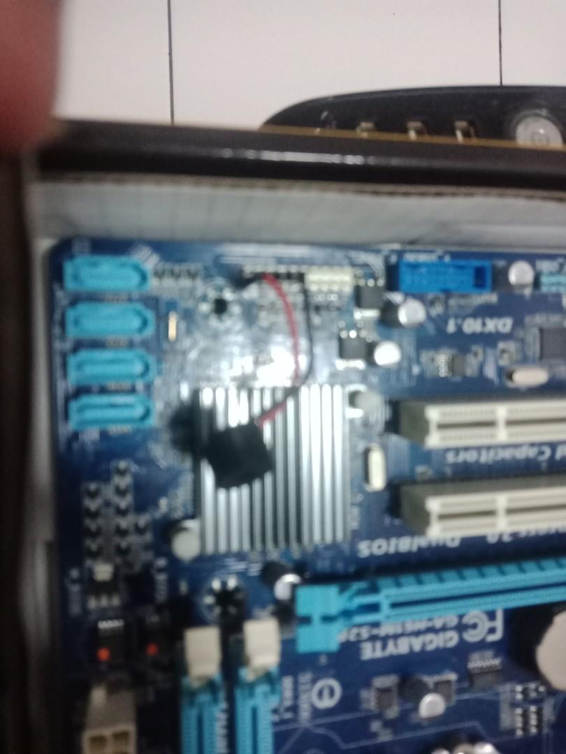 Gigabyte motherboard GAH61MS2P, i33210, and accessories, Computers