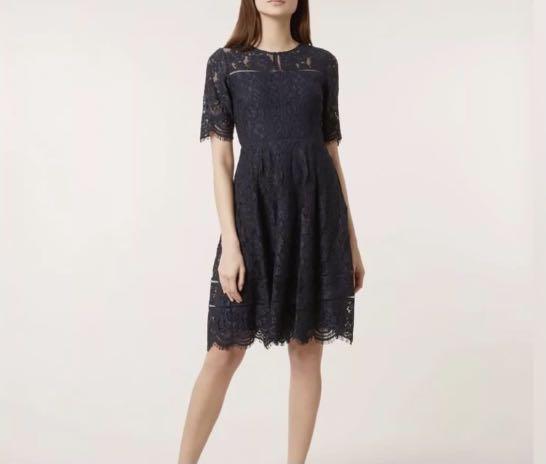 hobbs navy lace dress