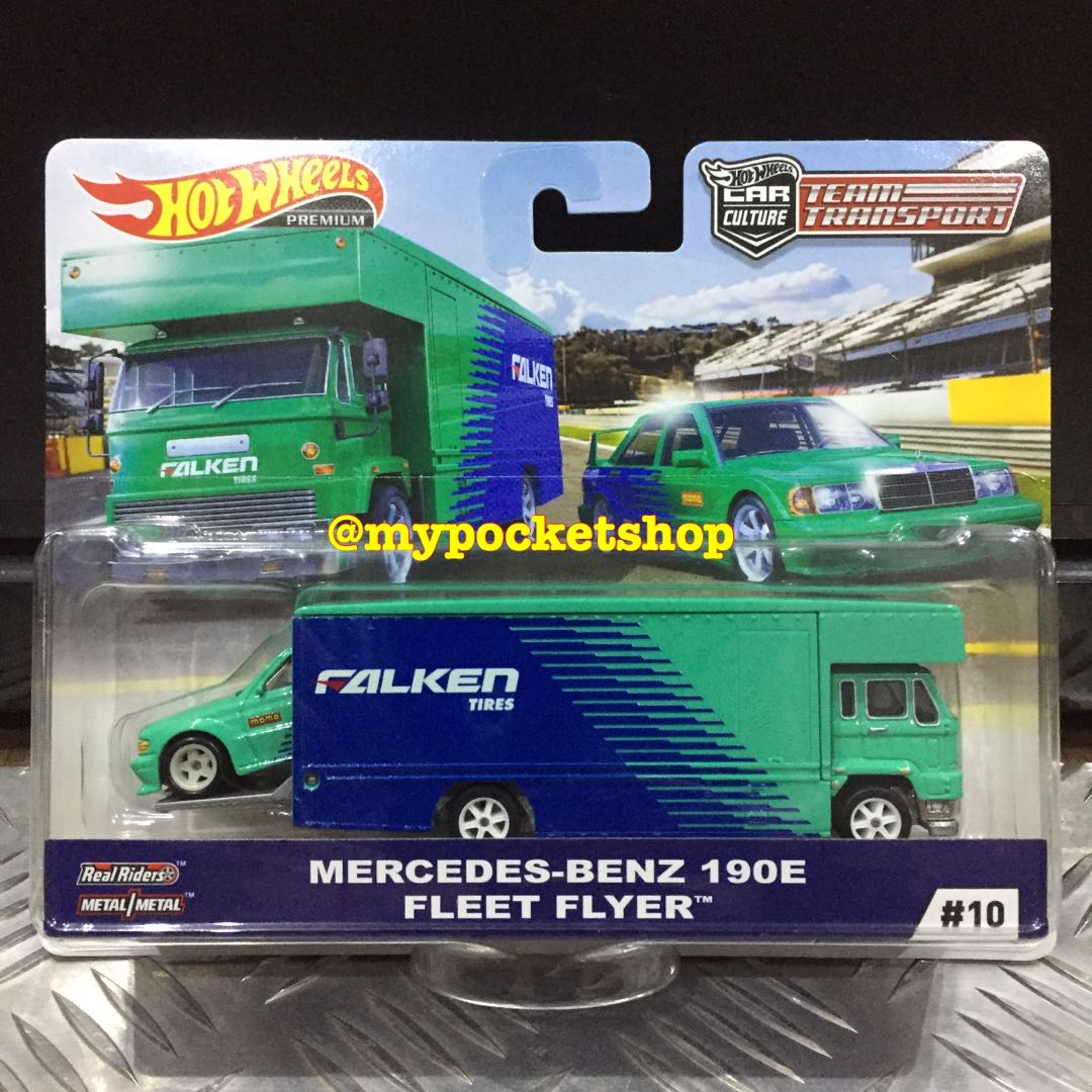 Mercedes 190E & Nova  2019 Hot Wheels Team Transport D Case 3 Cars Fairlady Z 