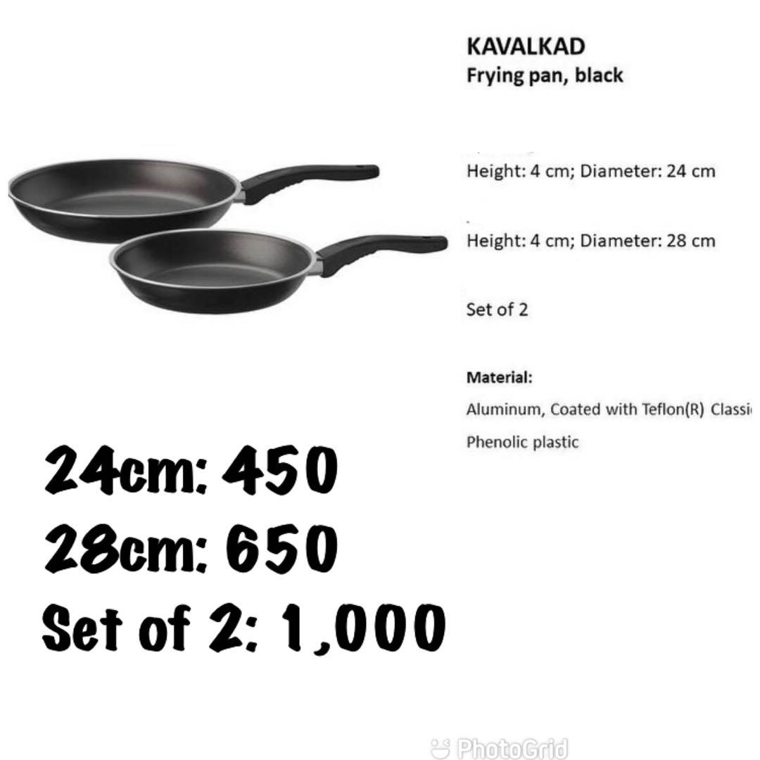 Coated with Teflon black 9 " FAST SHIPPING! IKEA KAVALKAD Frying pan 