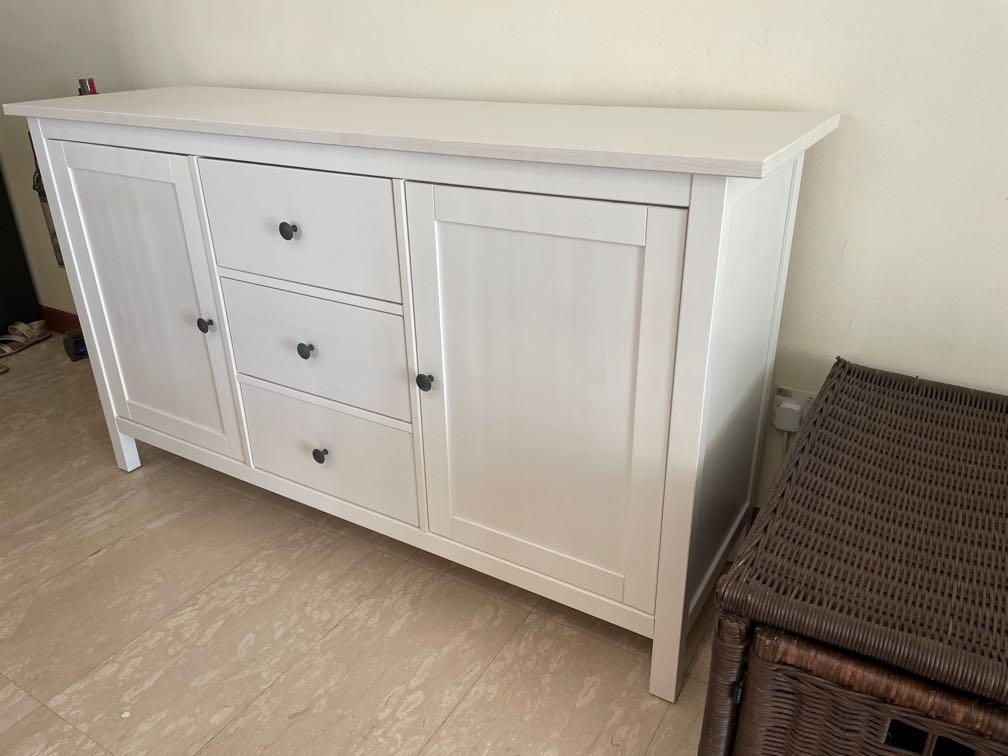 IKEA Hemnes Sideboard, white stain 157x88 cm drawer, display cabinet