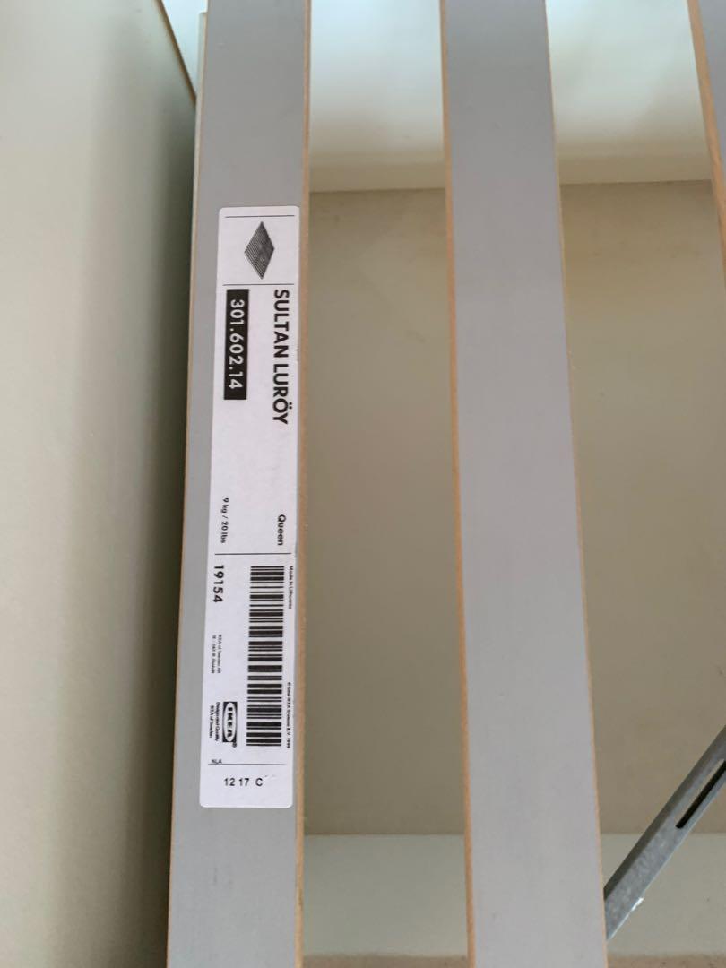 IKEA Sultan Luroy Queen Bed with mattress and storage, Furniture & Home