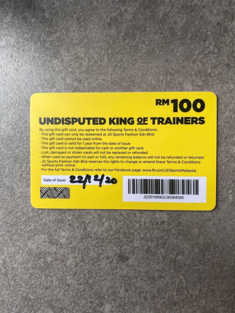 JD Sports Gift Cards RM100x2, Tickets & Vouchers, Local ...