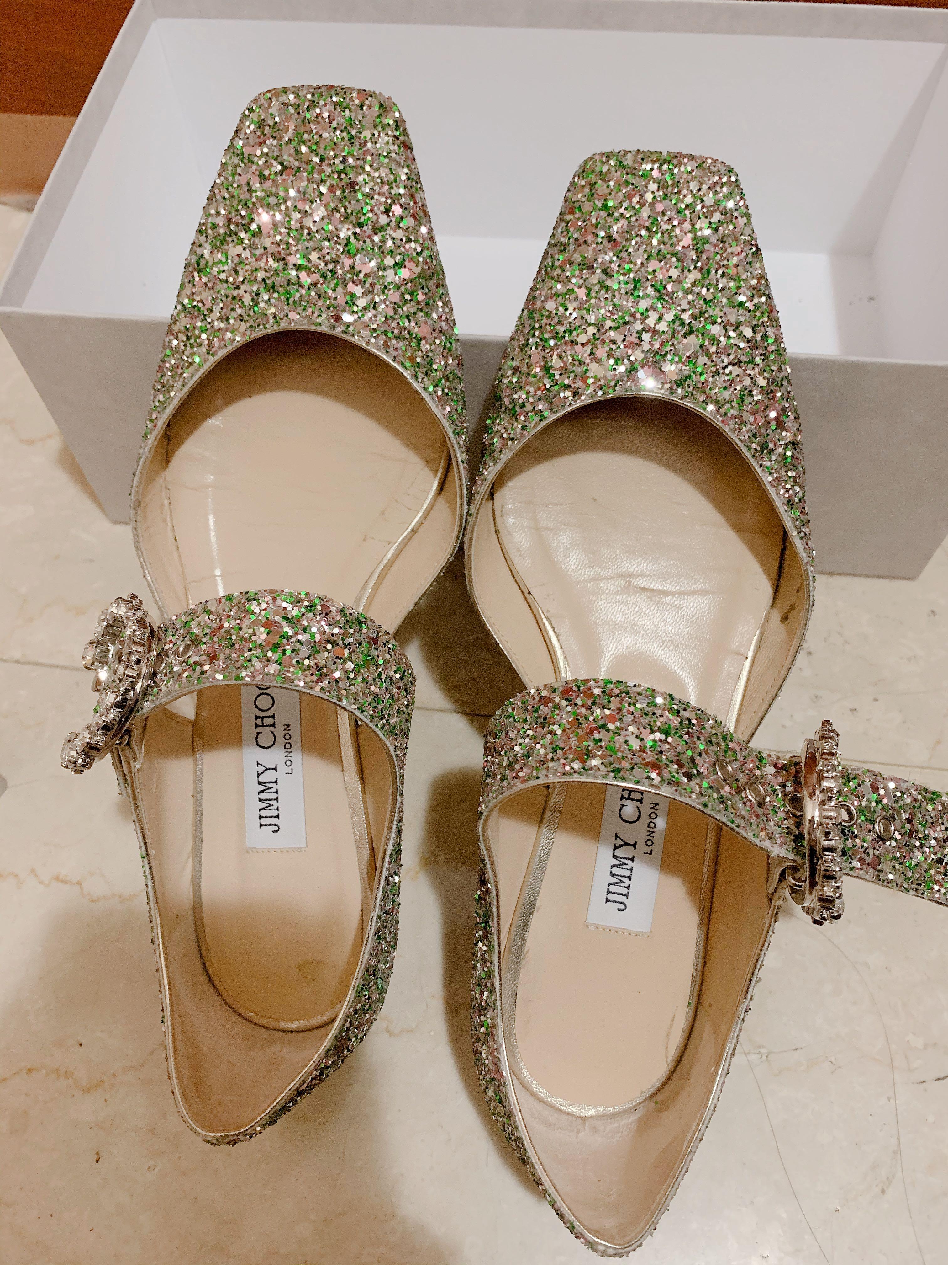 Jimmy Choo gin glitter ballet flats Carousell