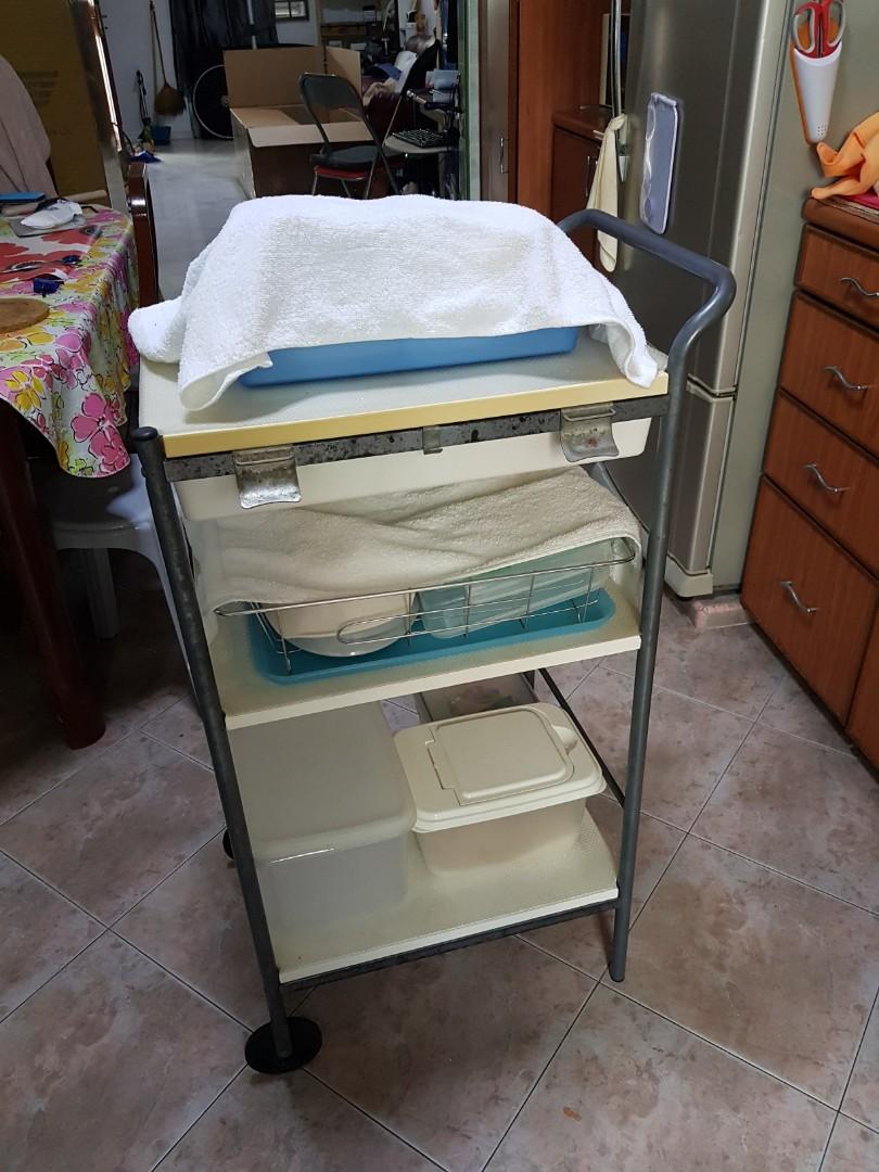 Kitchen cart (Category: Other Home Furniture) located in Singapore. Submitted by aborba (Listing ID 1069016867, Image 1). Description: steel kichen cart with 2 wheels and drawer. selling the cart only..