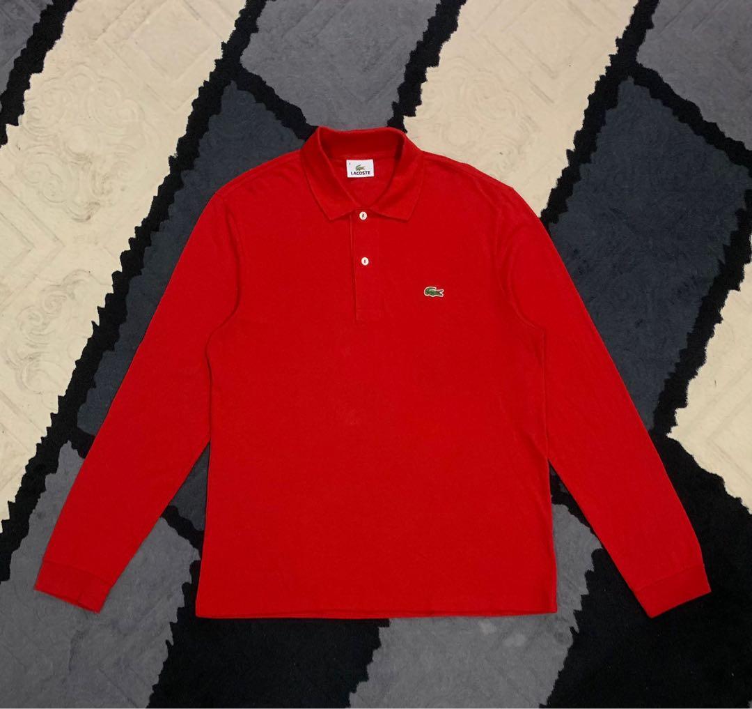 Lacoste Long Sleeve Polo Shirt in Red 