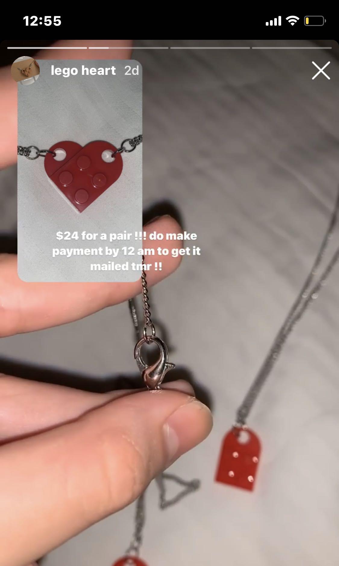 Lego heart shop necklace couple