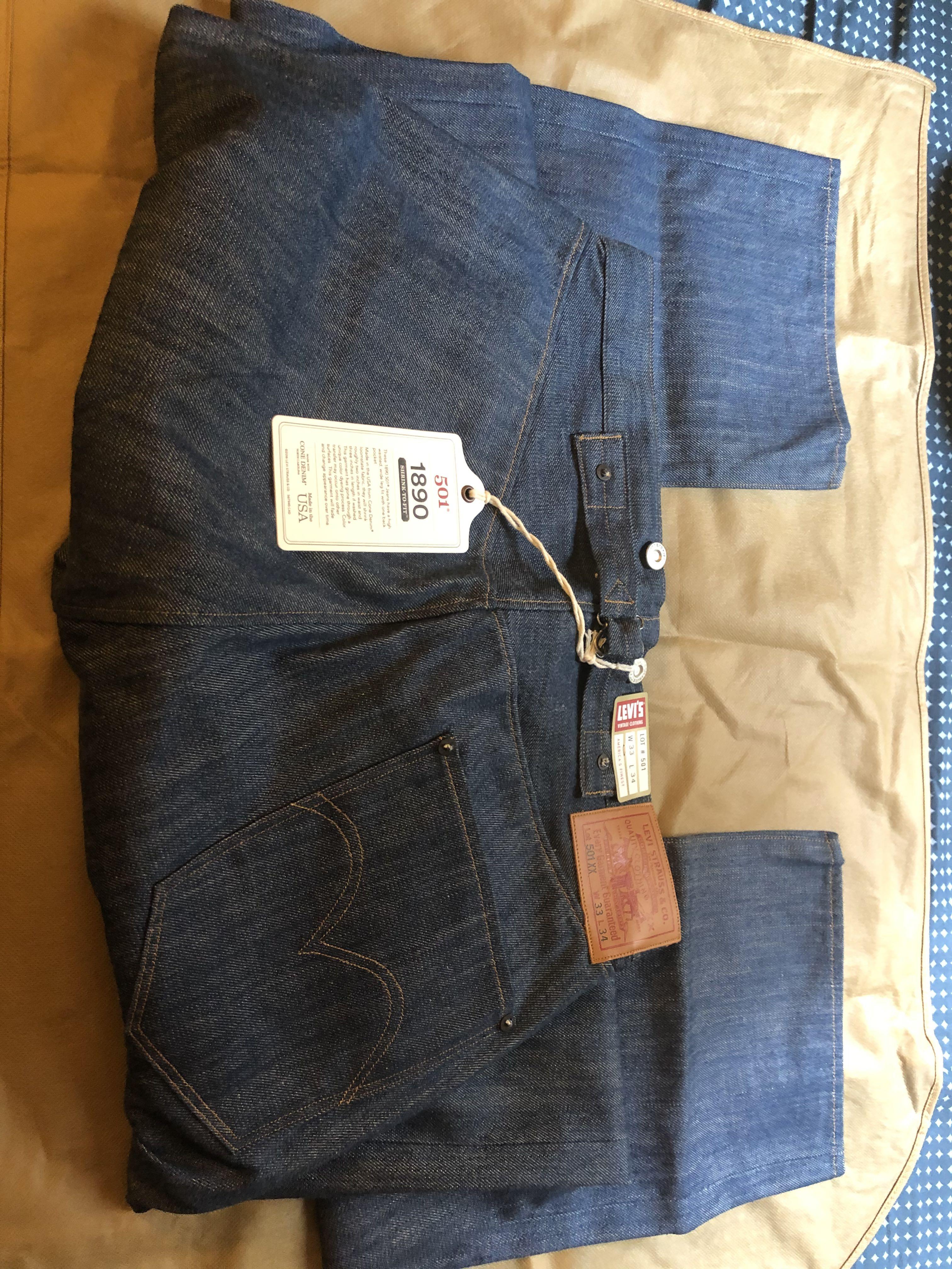 Levi's LVC 1890 501XX USA made vintage clothing, 男裝, 褲＆半截裙