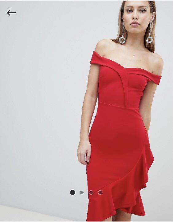 bold Alaska Sway Lipsy red off shoulder dress, Women's Fashion, Dresses & Sets, Dresses on  Carousell