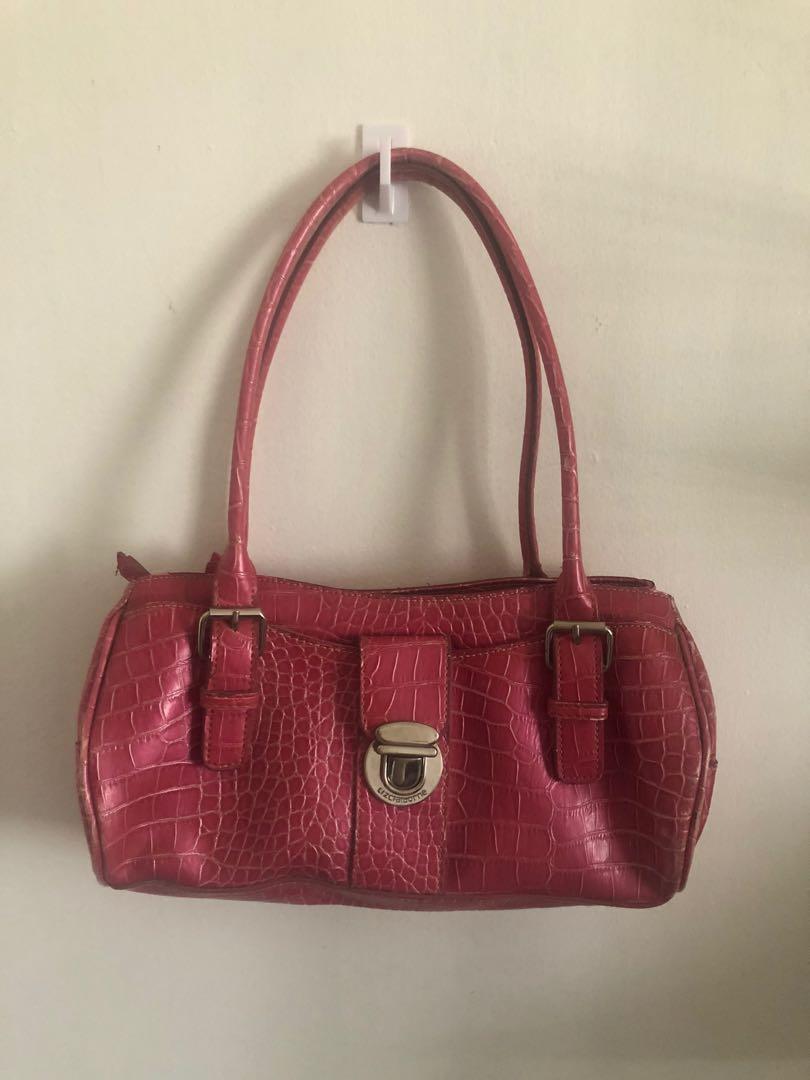 Liz Claiborne Pink Leather Shoulder Bag, Women's Fashion, Bags ...
