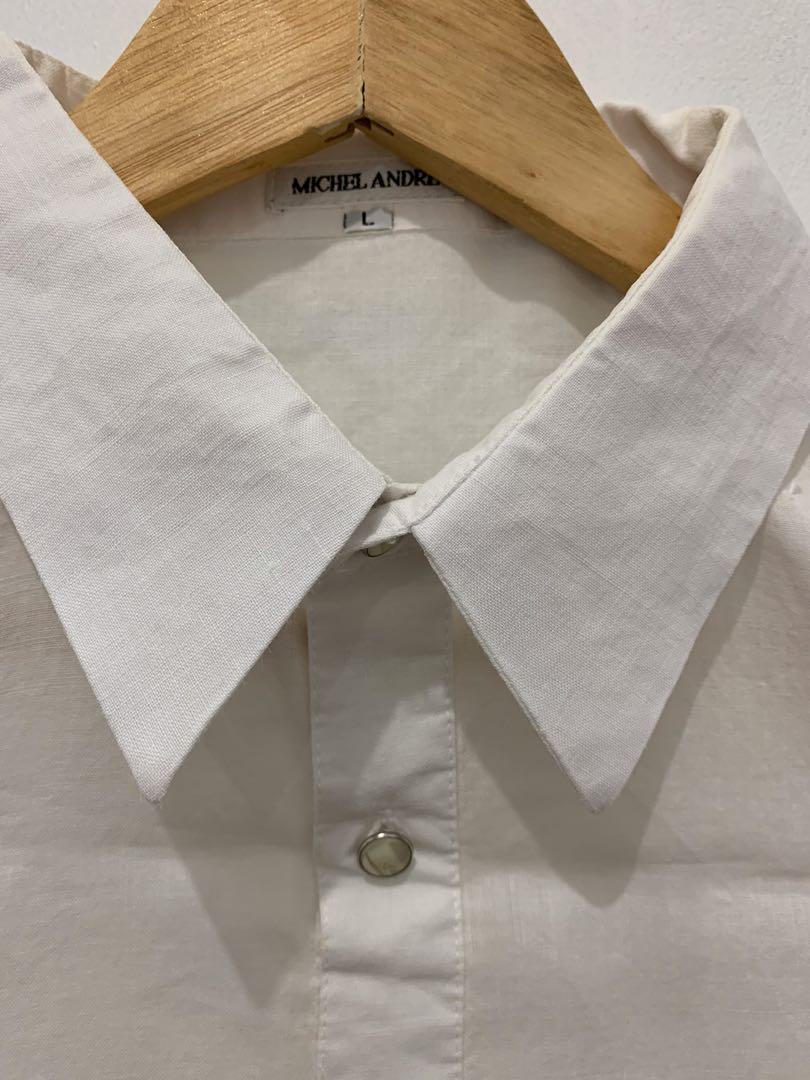 Michel Andre Polo (Category: Formal Shirts) located in San Juan City. Submitted by everlovedbyjs (Listing ID 1069129172, Image 2). Description: Size L Measurements Shoulder 18-19 Bust 42-46 Length 30.