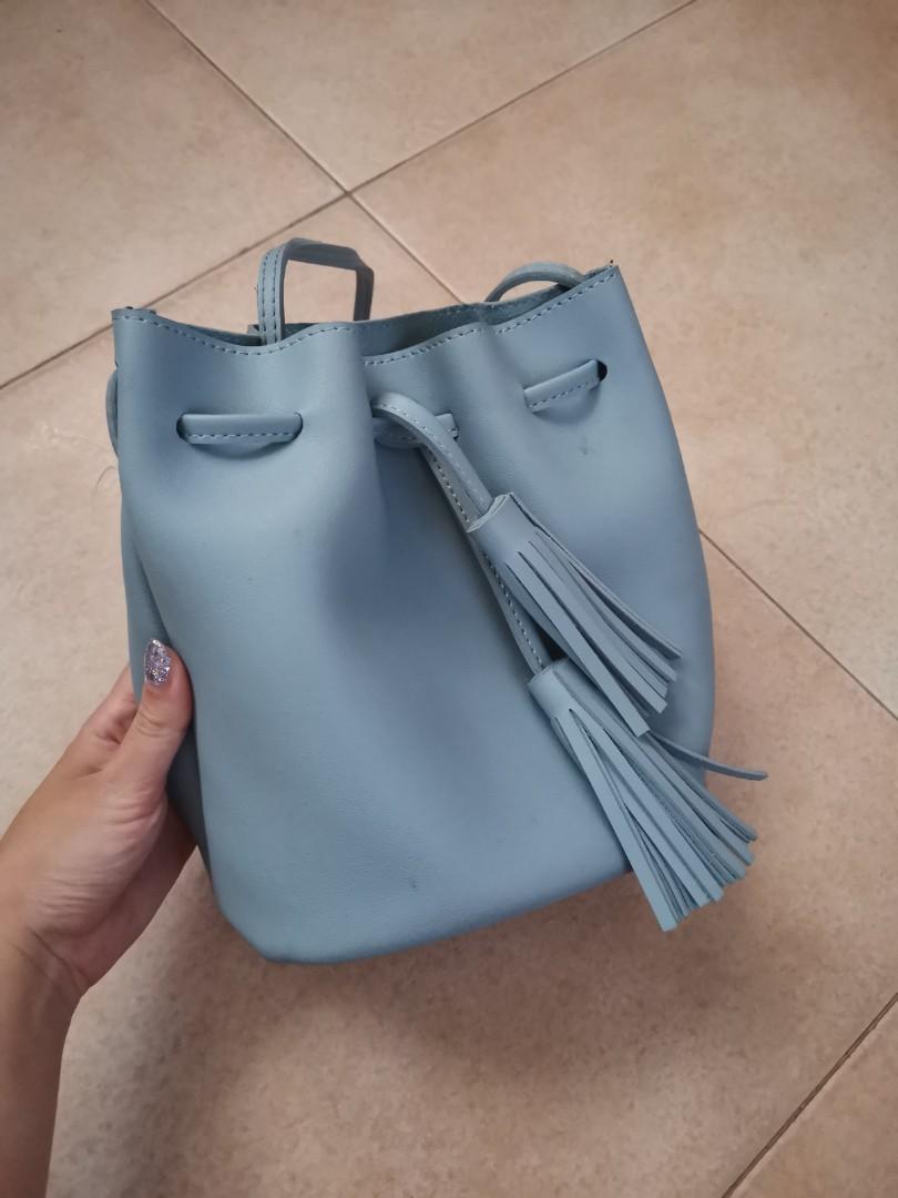 miniso blue bucket bag, Women's Fashion, Bags & Wallets, Crossbody