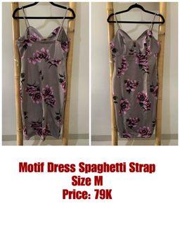 Motif Dress Spaghetti Strap