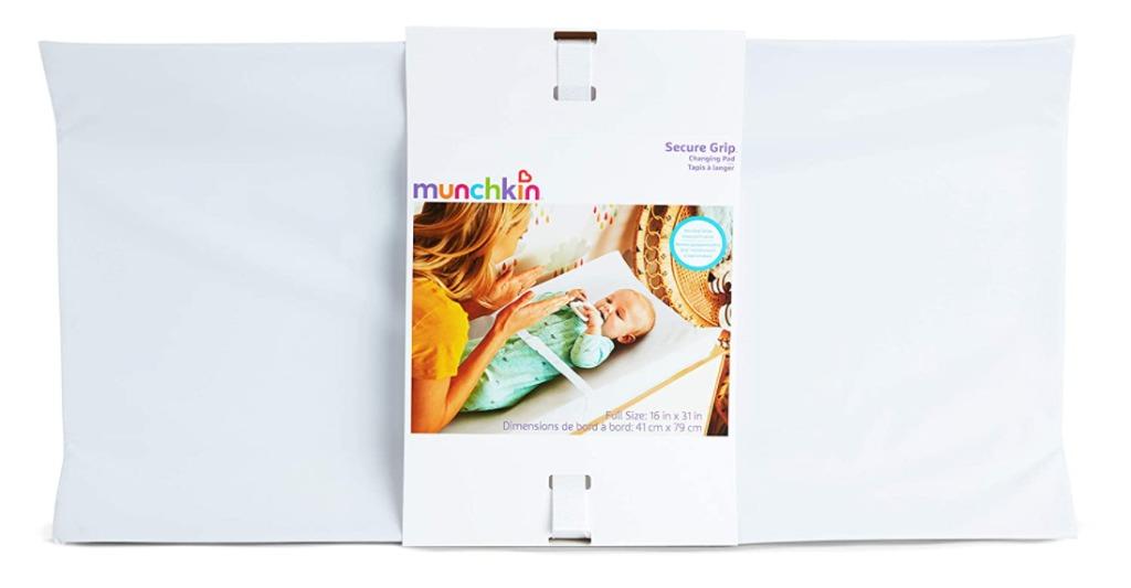 Munchkin Secure Grip Waterproof Diaper Changing Pad, 16" x 31" (Category: Changing Mats & Accessories) located in Marikina City. Submitted by skowshop (Listing ID 1069099021, Image 2). Description: If only your baby would stay still during diaper changes, well we know that never happens. Keep them comfy and safe with the Secure Grip Changing Pad. Featuring Xtra Grip rubber strips and safety straps that buckle, the Secure Grip Changing Pad stays i