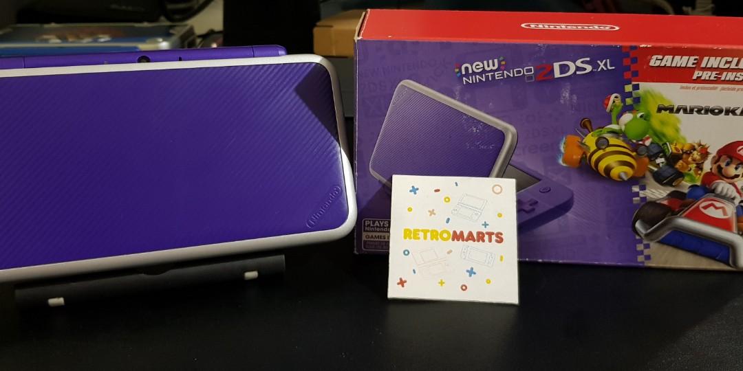 Nintendo New 2ds Xl Mario Kart 7 Edition Purple Silver Video Gaming Video Game Consoles Nintendo On Carousell