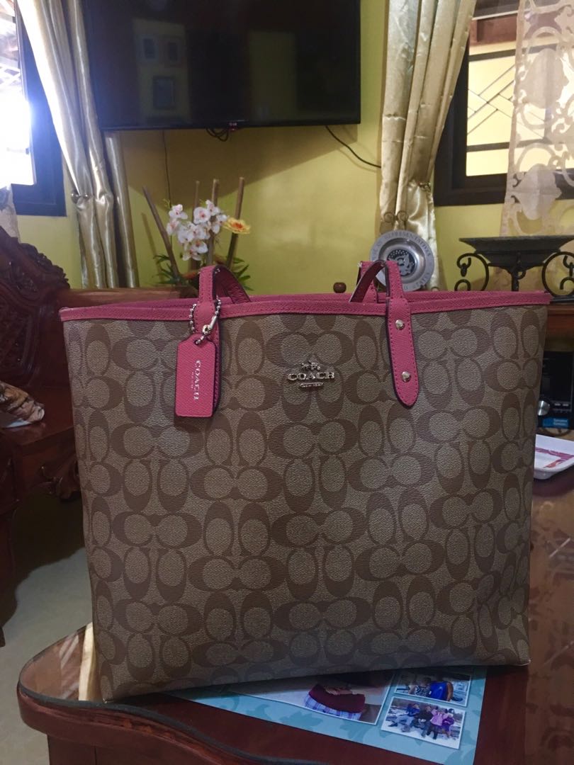 Coach reversible sales tote purple