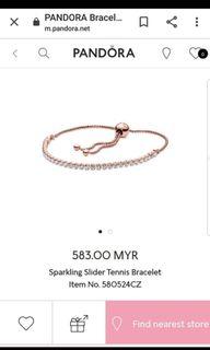 PANDORA BRACELET SPARKLING SLIDER