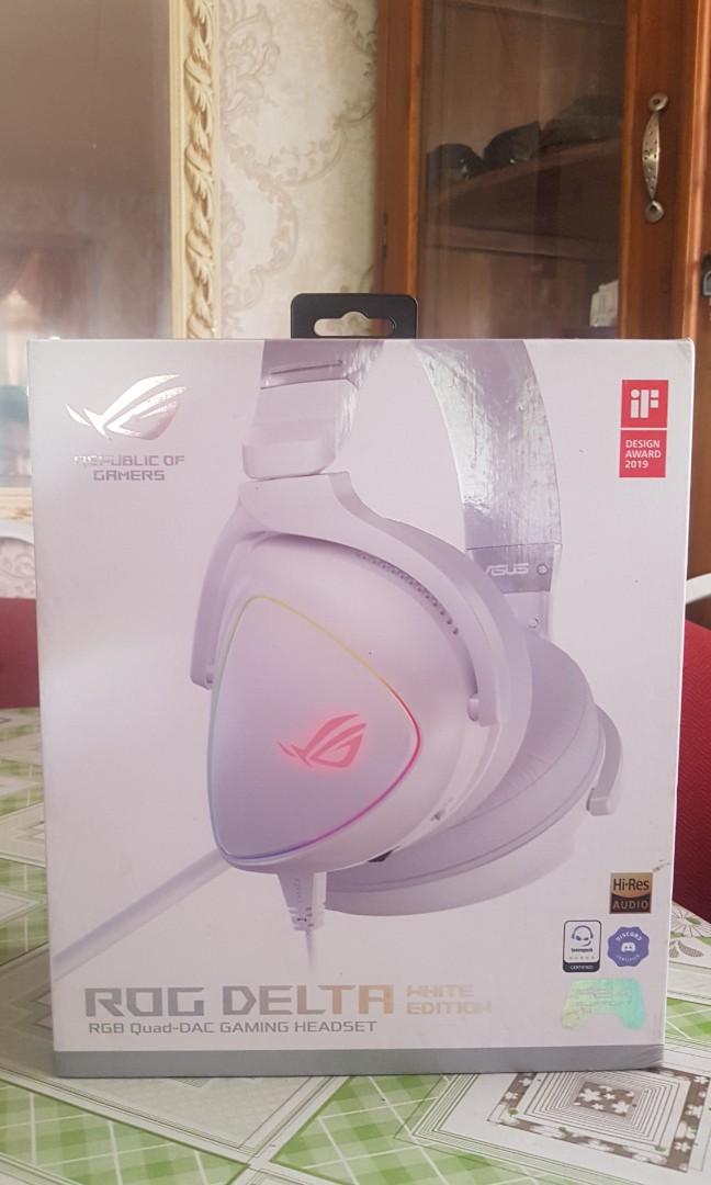 rog delta white headset