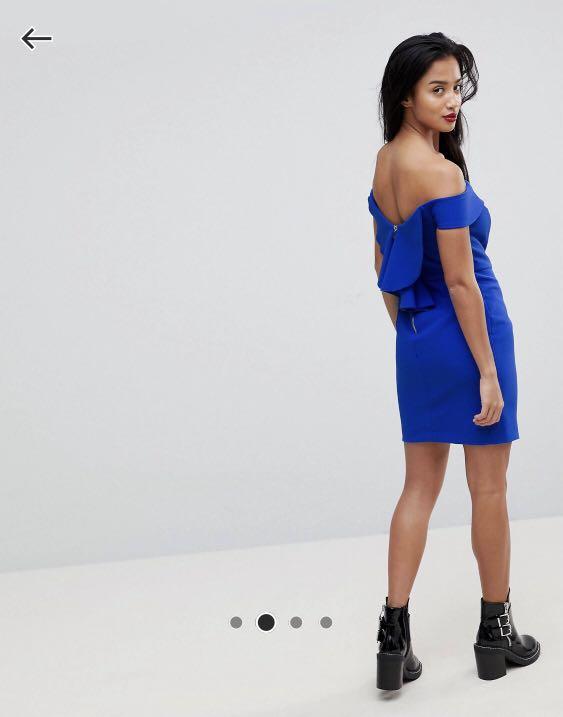 River island off shop the shoulder dress