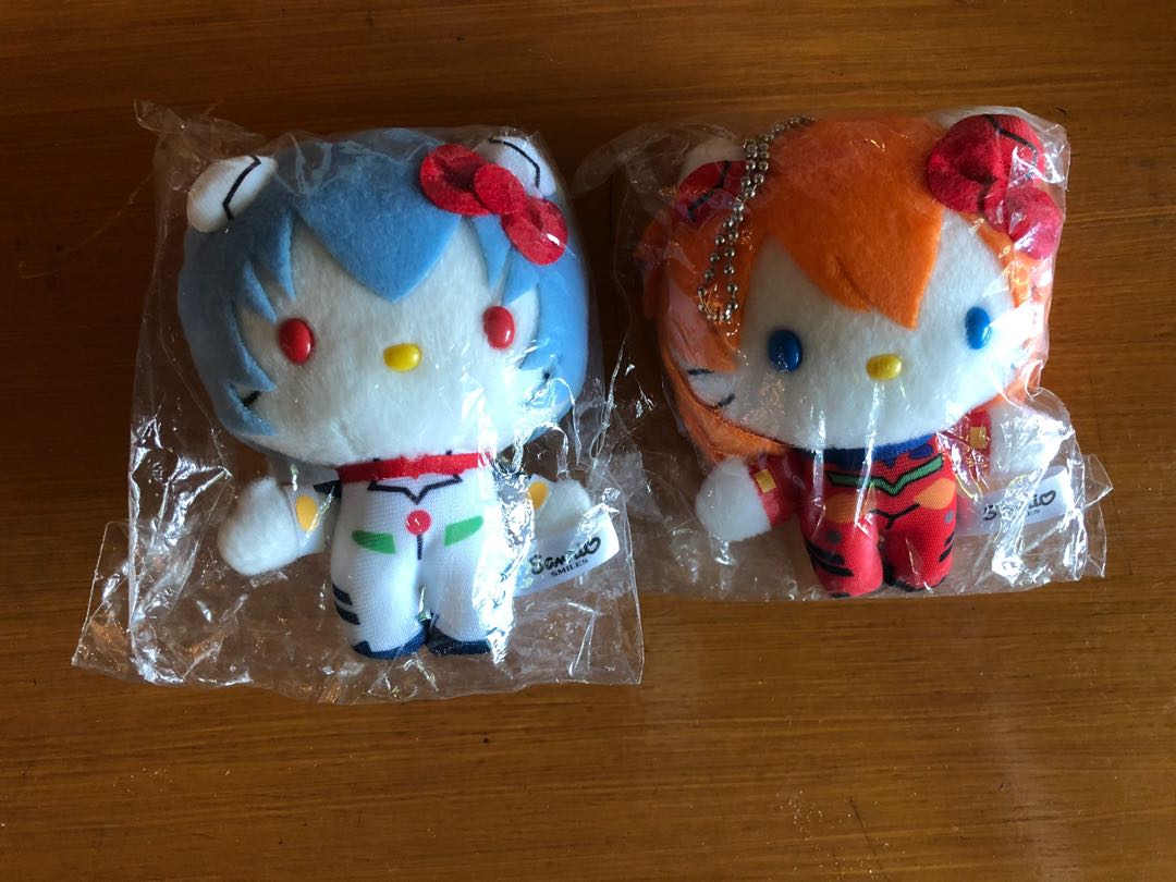 Sanrio Hello Kitty Evangelion mascot pair, Hobbies & Toys, Toys & Games ...