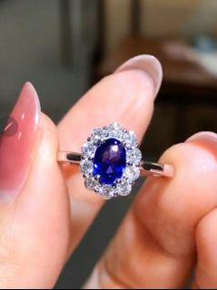 Sapphire Diamond Engagement Ring 18k Gold