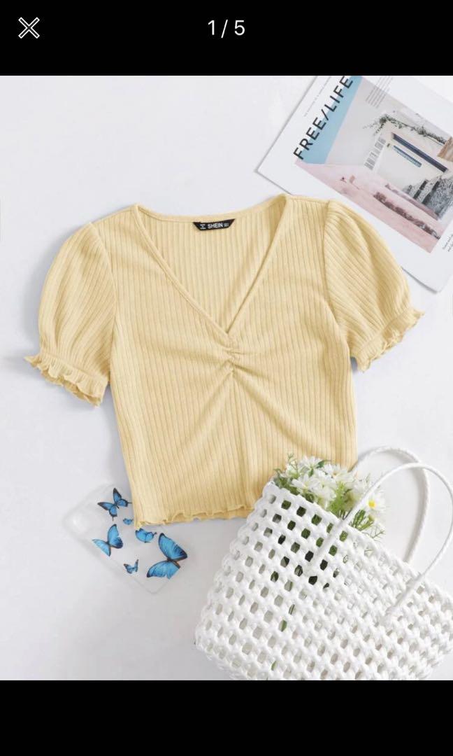 shein yellow top