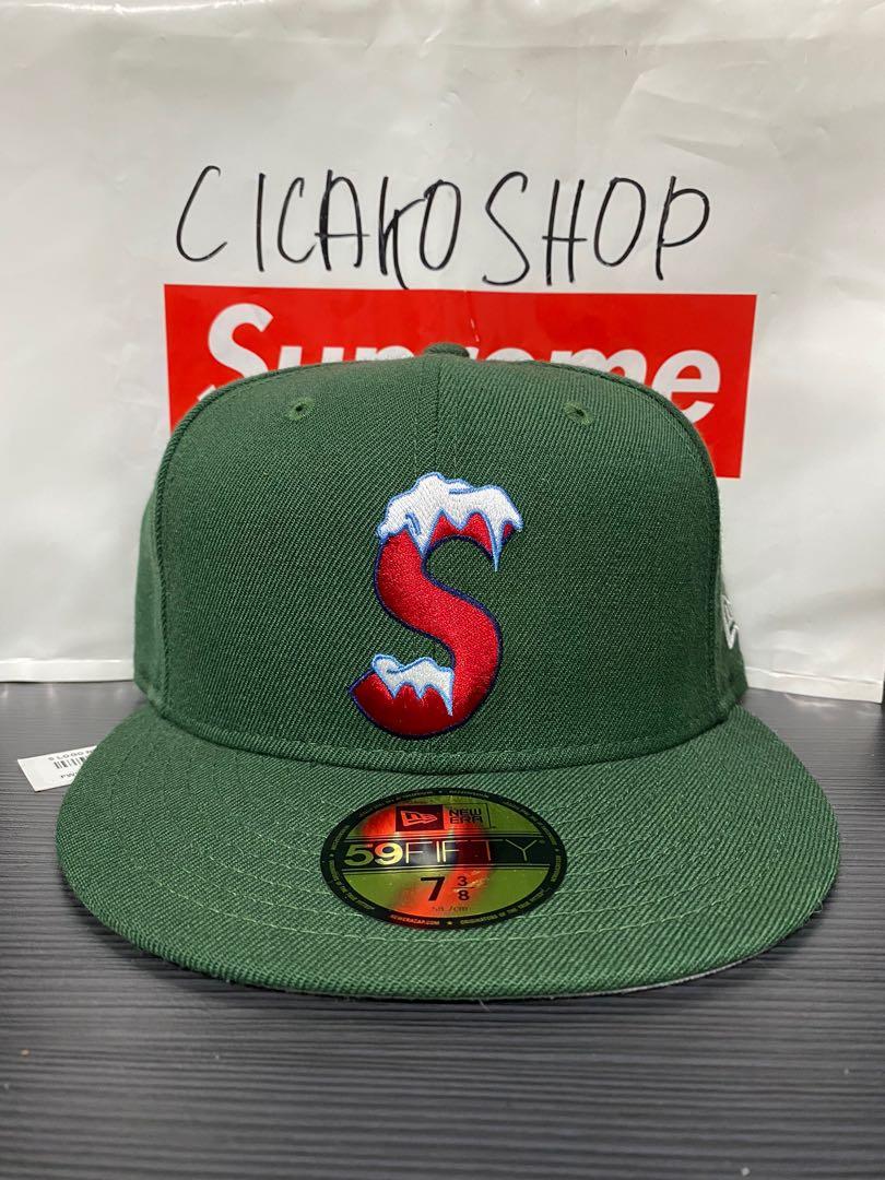 Supreme S Logo New Era Cap 7 3 8 58 7cm Men S Fashion Accessories Caps Hats On Carousell