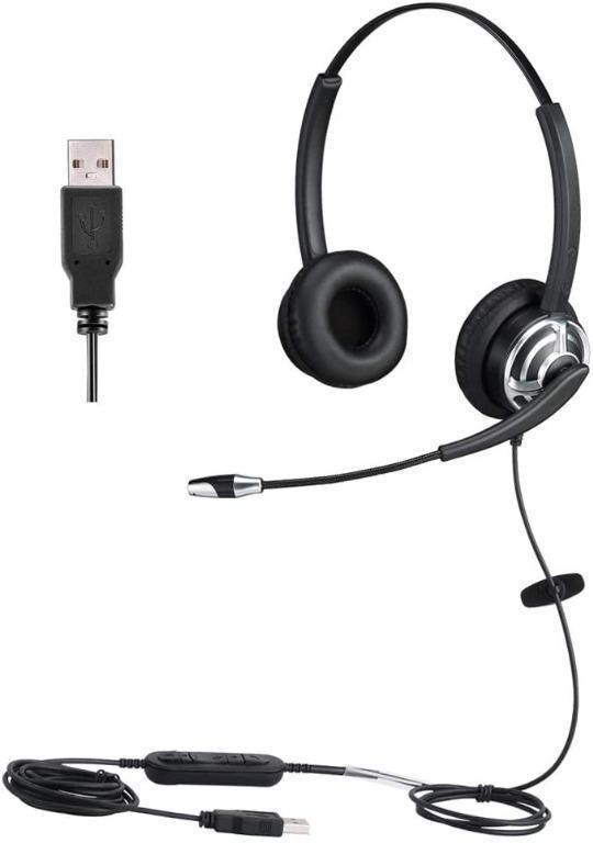 noise cancelling headset with mic for online teaching