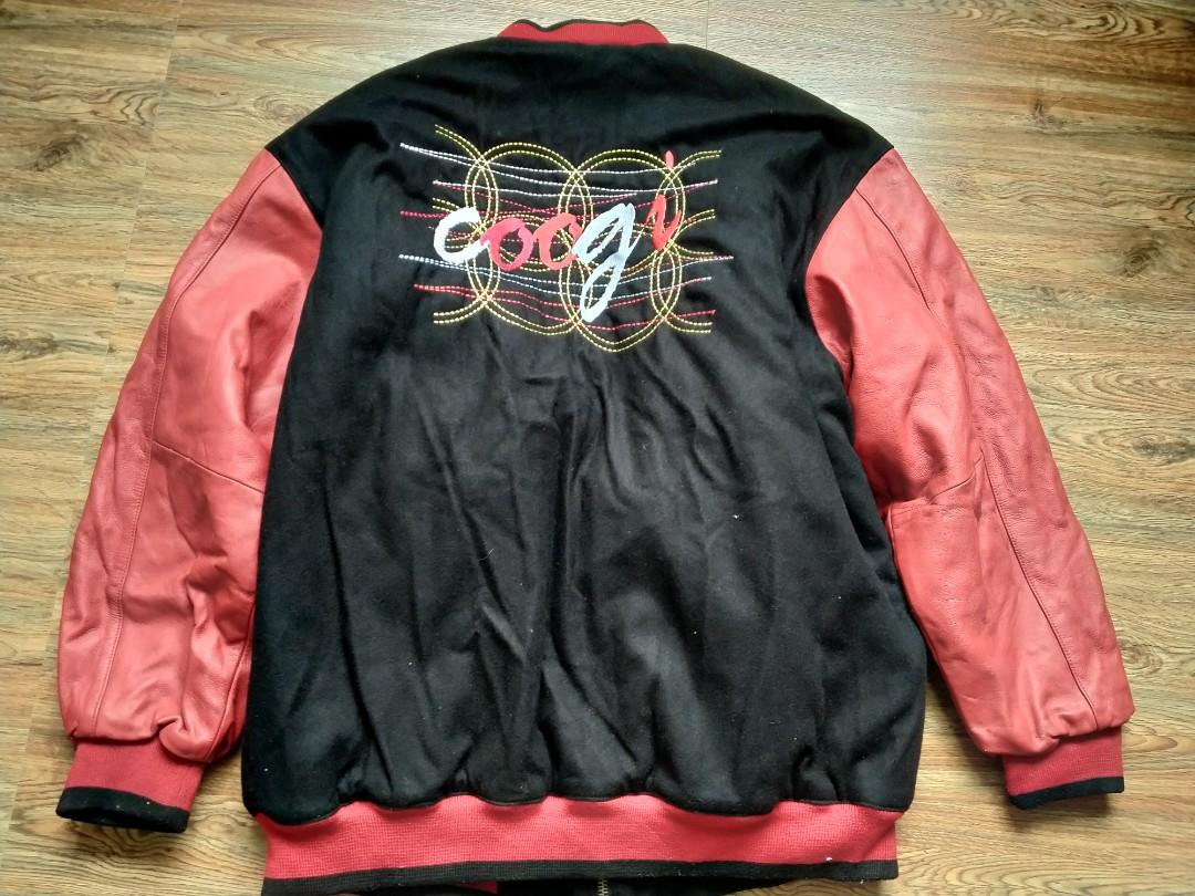 Coogi leather bomber jacket store