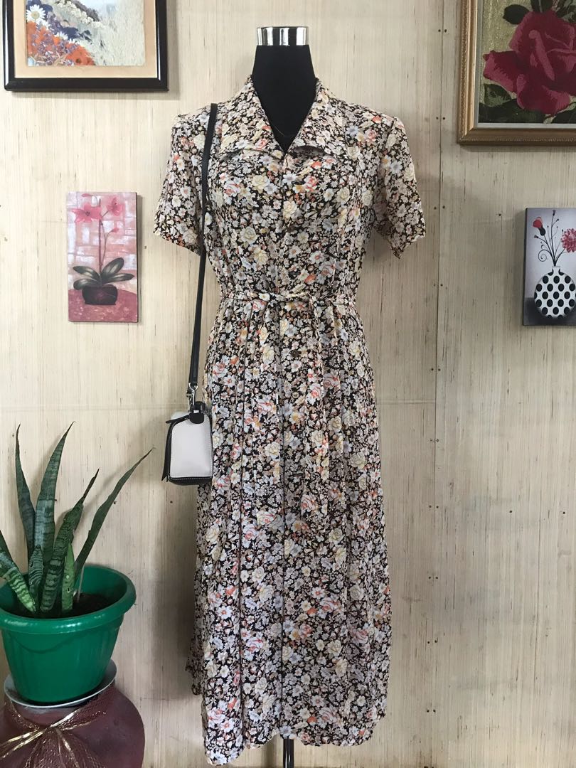 Vintage floral dress, Women's Fashion 