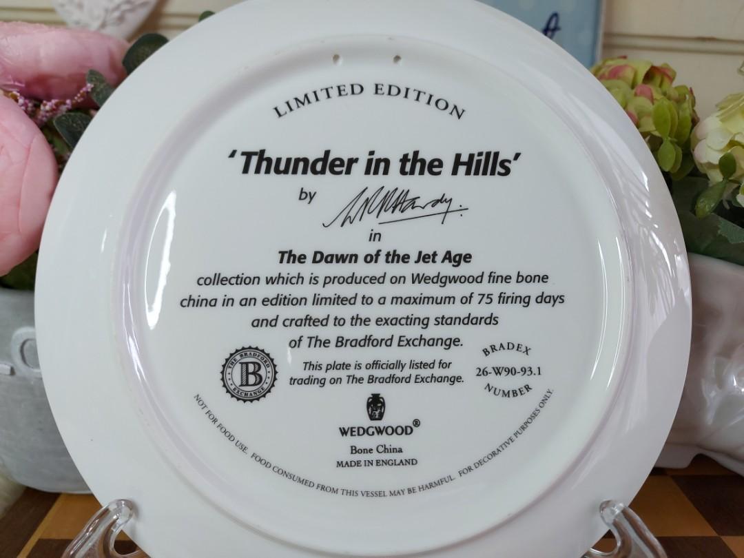 Signed Wedgwood plate called Thunder IN The Hills