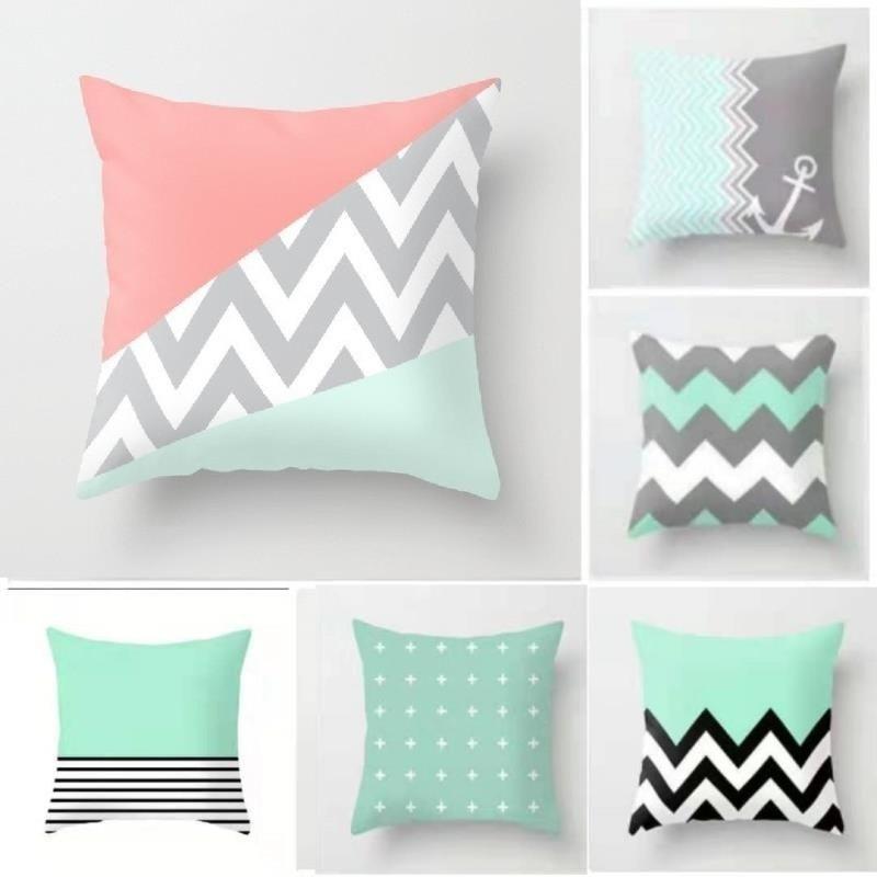 pastel green throw pillows