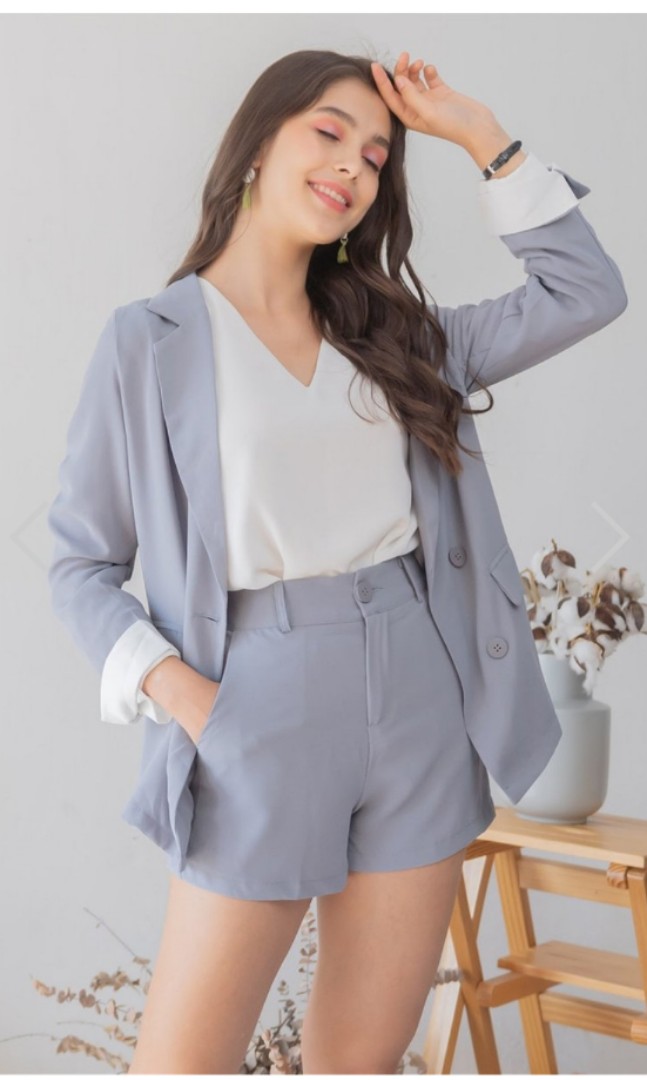 two piece blazer short set