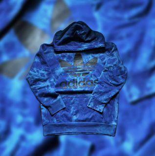 Blue Tie Dye Adidas Hoodie Jacket