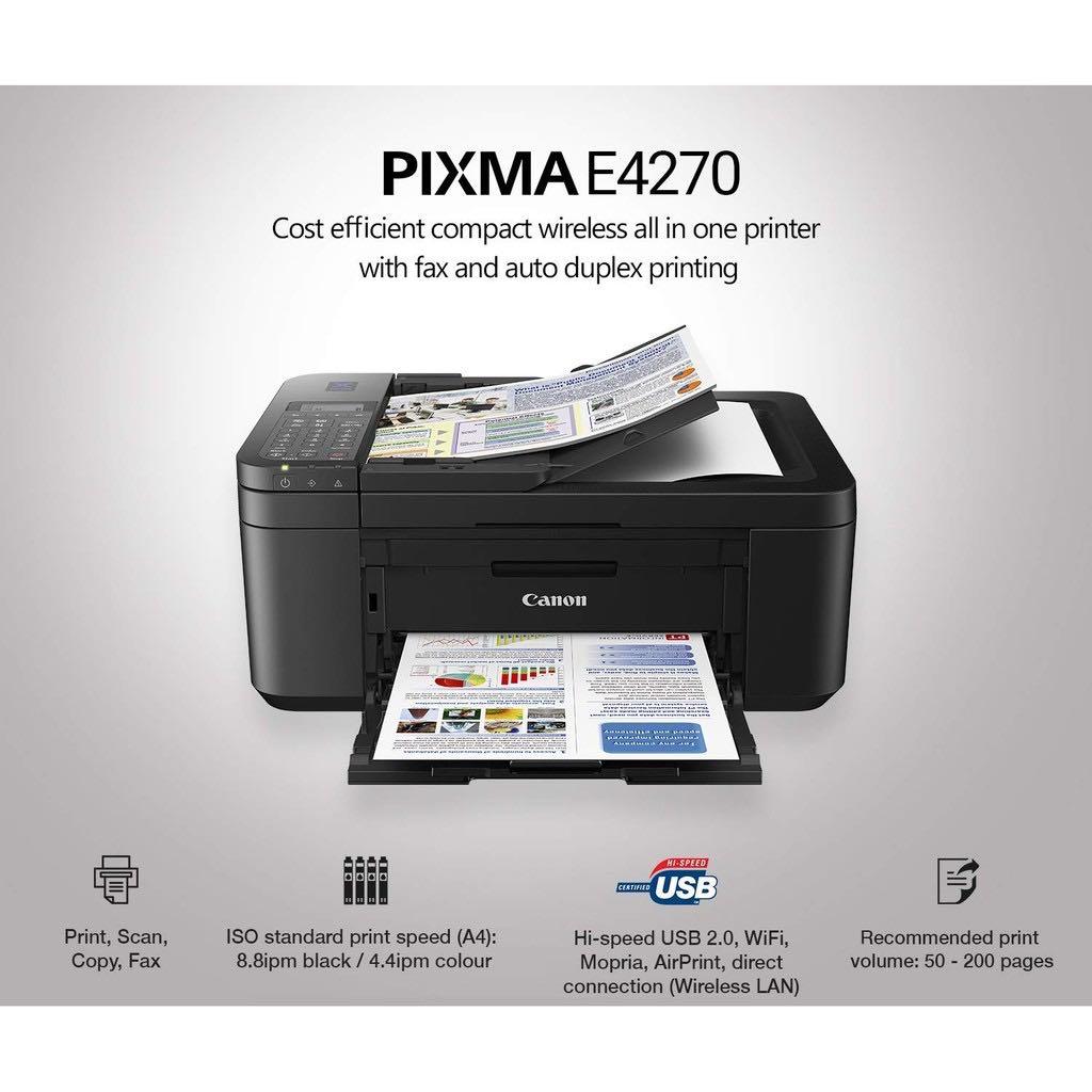 canon pixma e4270 4 in 1 wifi printer print scan copy fax