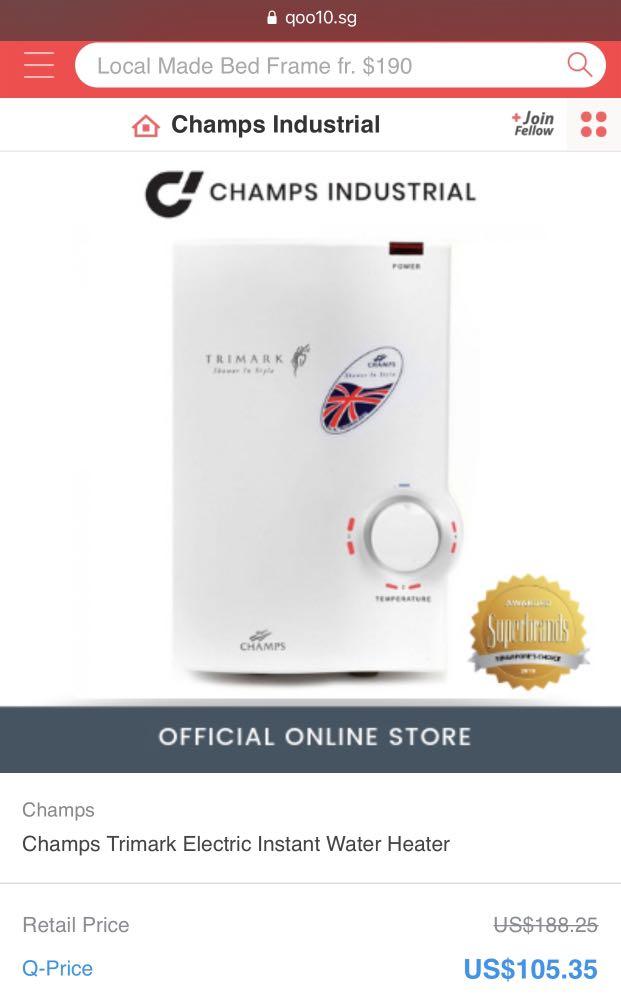 Champs industrial trimark instant water heater, TV & Home Appliances