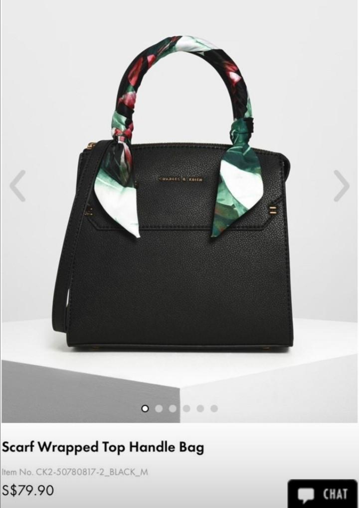 Charles & keith 2025 scarf wrapped handle bag