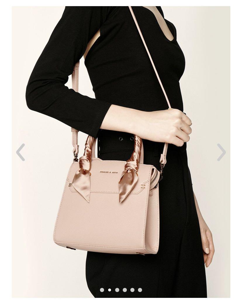 Charles and keith satin scarf top handle bag hotsell