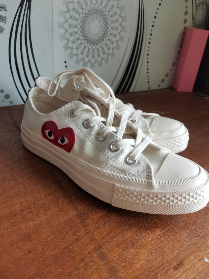 cdg white sneakers