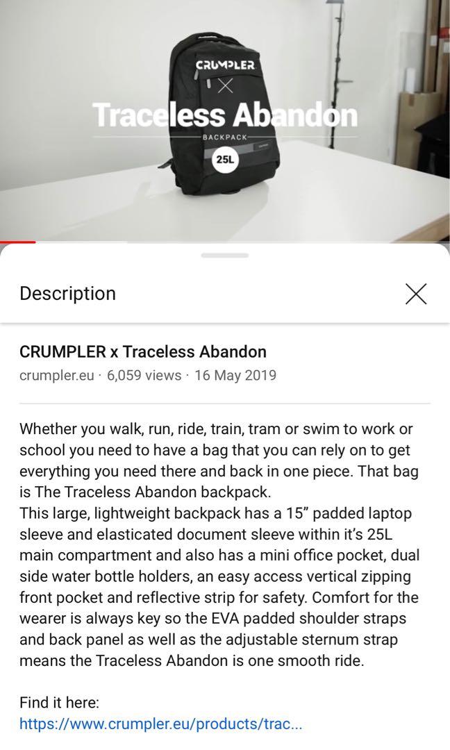 traceless abandon crumpler