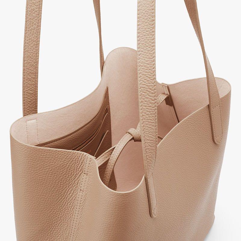 Cuyana, Bags, Cuyana Small Classic Structured Tote Cappuccinoblush  Pebbled Leather