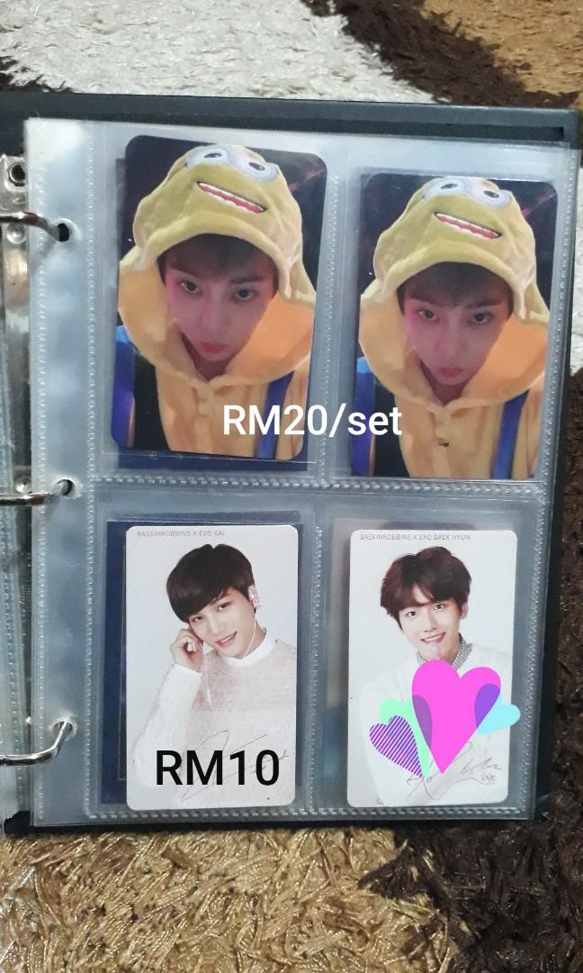 EXO PHOTOCARDS (Category: K-Wave Merchandise) located in Sungai Petani. Submitted by pijahalim_ (Listing ID 1069259246, Image 2). Description: EXO PHOTOCARDS KAI NR❌ 🐣Refer price on the picture. 🐣Price exclude postage. 📮RM5-Flexiprepaid 🐣Selling them because I have duplicate pc. 🐣All are still in a good condition 🐣Can chat me and ask for more pictures. 🐣Can combine postage with any items that I sell. *PICS ARE MINE 💖Can check my Twitter a