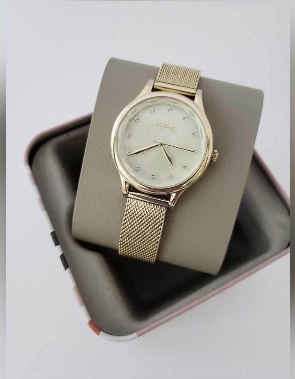 Fossil gold mesh watch online