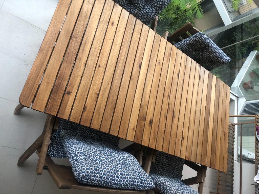 Ikea Falholmen outdoor table set table and 4 chairs with cushions