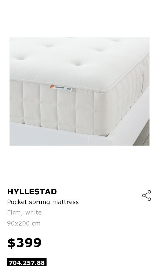 Ikea Hyllestad pocket sprung, Furniture & Home Living, Furniture, Bed ...