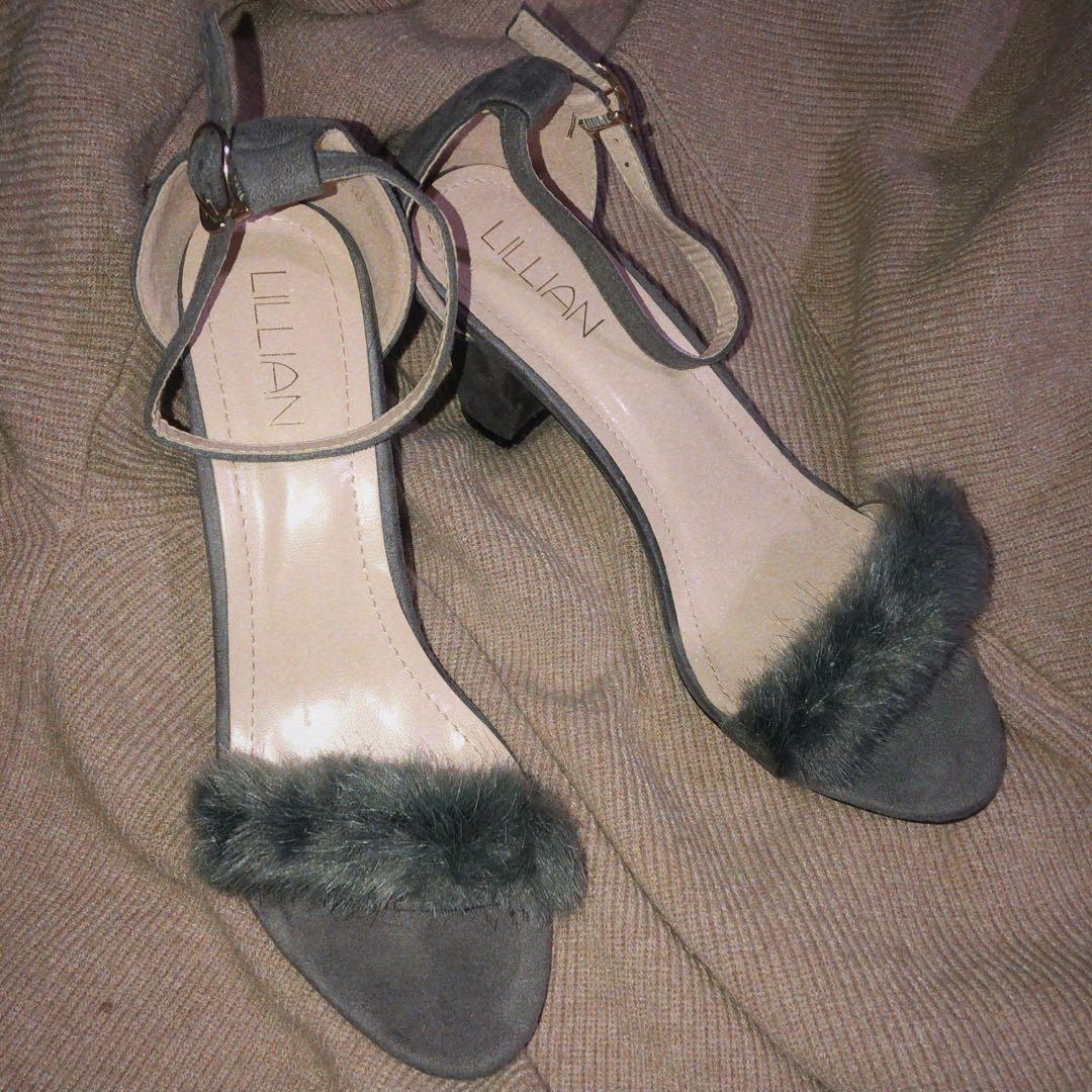 gray 2 inch heels