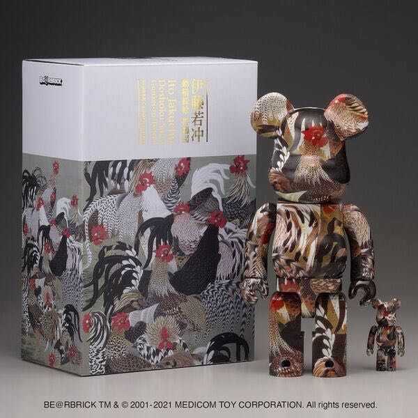 BE@RBRICK 伊藤若冲「群鶏図」100% u0026 400% MEDICOM-