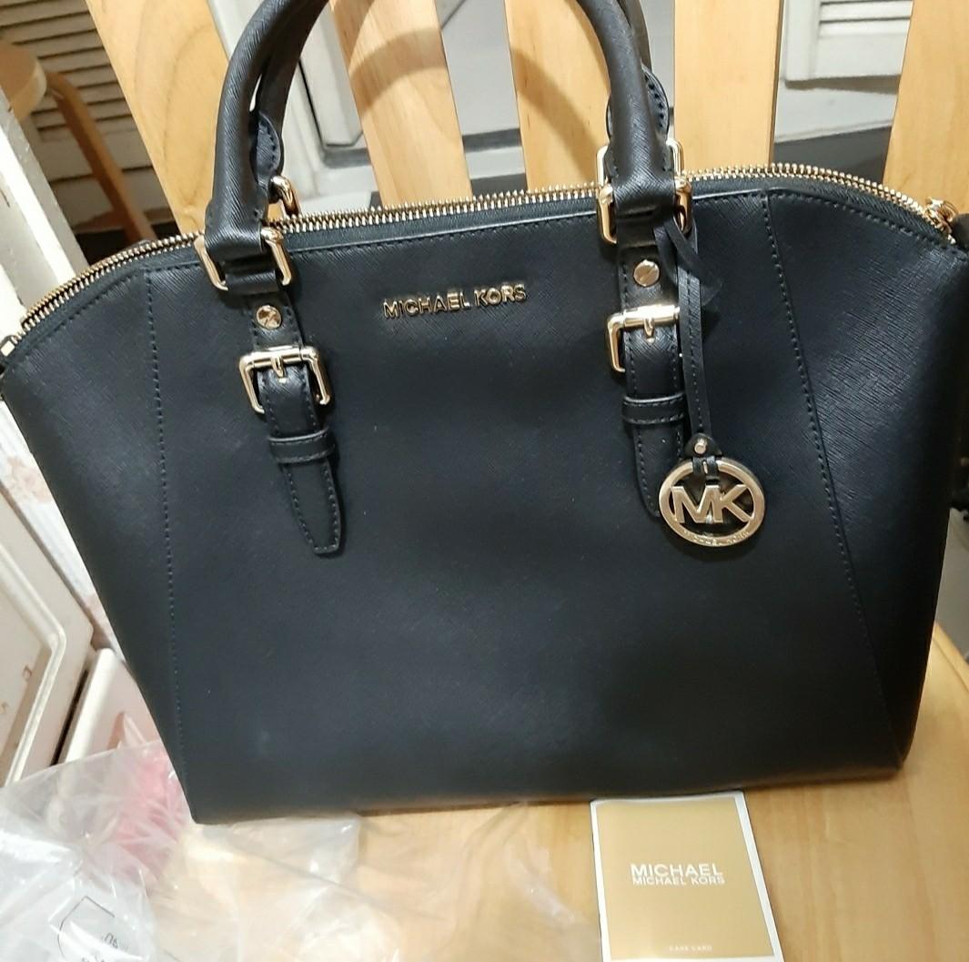 Ciara large saffiano hotsell leather satchel michael kors